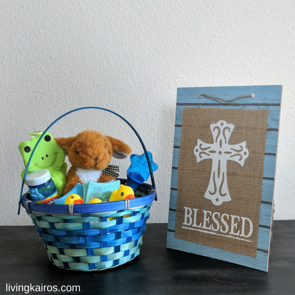 Baby's First Easter Basket for Under $10_Complete Basket and Wall Hanging&cross