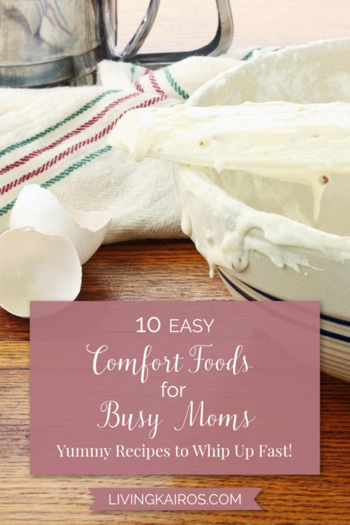 Cracked eggs and a bowl with batter | Easy Comfort Foods for Busy Moms
